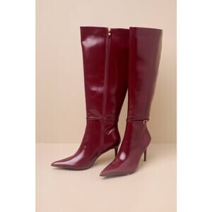 Billini Violetta Cherry Texture Pointed-Toe Over the Knee Boots